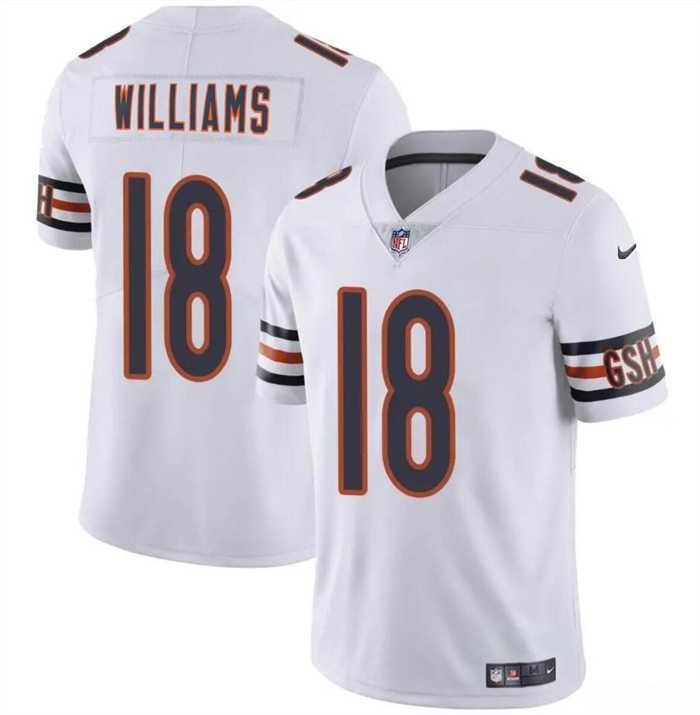 Men & Women & Youth Chicago Bears #18 Caleb Williams White 2024 Draft Vapor Football Stitched Jersey